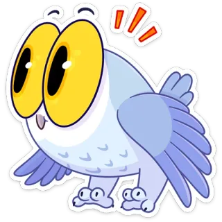 😳 búho, pájaro, dibujos animados, animal, lindo, pegatina whatsapp sticker