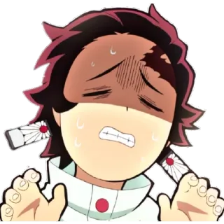 😁 Tanjiro Kamado Demon Slayer anime, demon slayer, tanjiro, scared, worried telegram sticker