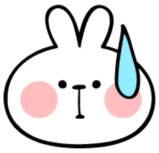😥 conejo, conejo, gota de sudor, lindo, dibujos animados, animal, kawaii telegram sticker