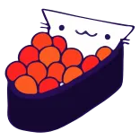 🤪 Sushi, Kawaii, Comida, Gato, Fofo, Ikura telegram sticker