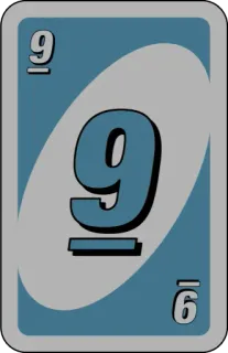 💙 uno, card, blue, number, game whatsapp sticker