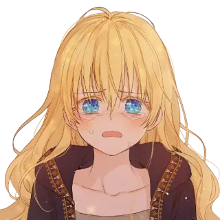 🥺 Anime, Garota, Triste, Chorando, Lágrimas, Ilustração whatsapp sticker