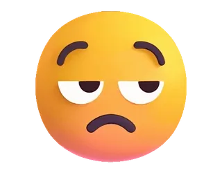 😒 อิโมจิ, สีหน้า, เศร้า, หน้า, สีเหลือง, อารมณ์ telegram sticker