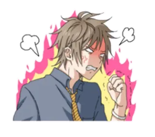 😡 wütend, Anime, Charakter, verärgert, Cartoon whatsapp sticker