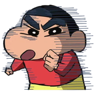 😶 Shin-chan Nohara Crayon Shin-chan anime, kartun, lucu, marah, berlari telegram sticker