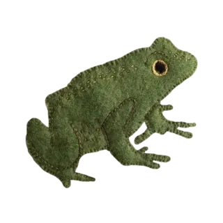 🐸 개구리, 초록색, 동물, 펠트, 바느질, 장난감 telegram sticker