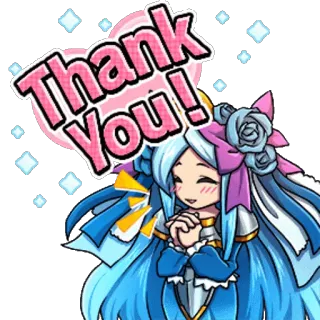👬 Thank You! cảm ơn, dễ thương, gái, lấp lánh, lòng biết ơn telegram sticker