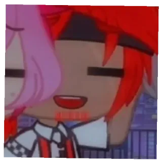😅 Jared Anime, Mignon, Cheveux roses, Cheveux rouges telegram sticker