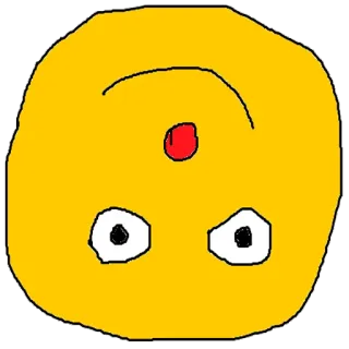 🙃 表情符号, 脸, 倒过来, 黄色, 简单, 绘画, 卡通 whatsapp sticker