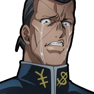 😭 Okuyasu Nijimura JoJo's Bizarre Adventure อนิเมะ, ร้องไห้, เศร้า, น้ำตา, ทุกข์ใจ, มังงะ telegram sticker