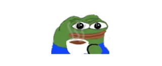 ☺️ Pepe the Frog Pepe, sapo, meme, bebendo, chá telegram sticker