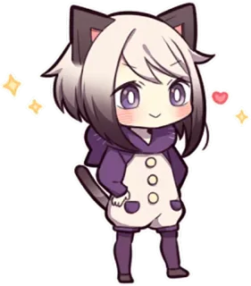 ✨ Catgirl, Anime, Kawaii, Chibi, Mignon, Manga whatsapp sticker