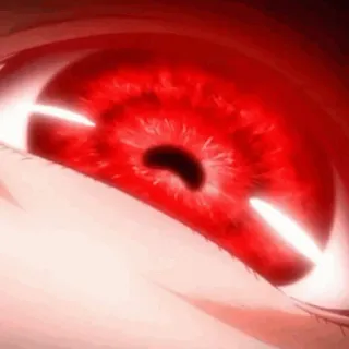 ♥️ animé, oeil rouge, manga, oeil, mal, effrayant whatsapp sticker