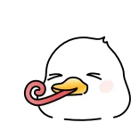 🥳 duck, party, tongue, celebration, cute, kawaii whatsapp sticker