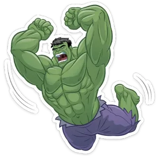 😡 Hulk Hulk, Marvel, Super-herói, Banda Desenhada, Raiva, Verde, Forte, Esmagar telegram sticker
