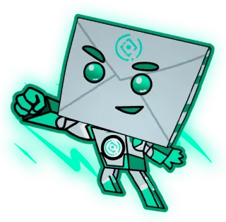 💪 信封, 吉祥物, 卡通, 人物, 邮件 telegram sticker