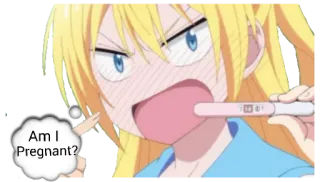 🤰 Am I Pregnant? anime, pregnancy test, concerned, question, cartoon telegram sticker