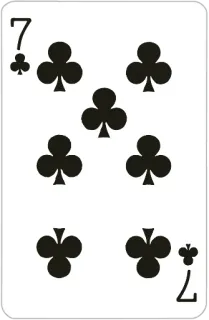 7⃣ naipes, siete, tréboles, juego de cartas telegram sticker