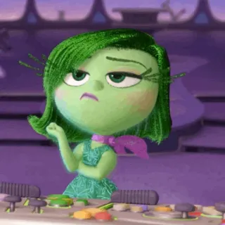 🤖 Disgust Inside Out Disgusto, Inside Out, Pixar, Personaggio, Verde telegram sticker