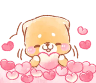 ❤️ dog, hearts, love, cute, animal, pink whatsapp sticker
