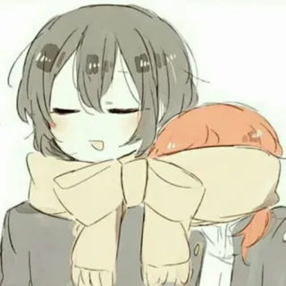 ❤ Anime, Desenho animado, Fofo, Amizade, Ilustração telegram sticker