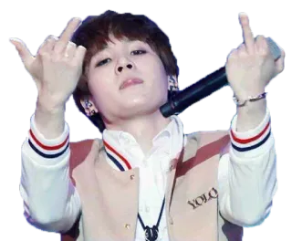 🖕 środkowy palec, obraźliwe, gest, K-pop telegram sticker
