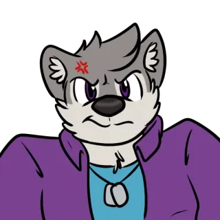 😠 anthropomorphe, Furry, Loup, en colère, Cartoon whatsapp sticker