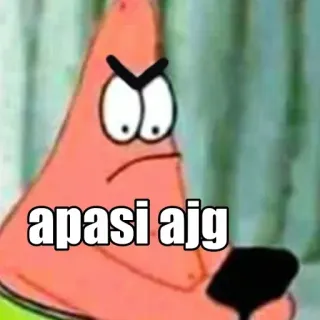 🤬 Patrick Star SpongeBob SquarePants apasi ajg patrick étoile, bob l'éponge, dessin animé, en colère, mème, mème internet whatsapp sticker