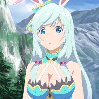 🌙 Anime, Mädchen, Hasenohren, Cartoon, Charakter whatsapp sticker