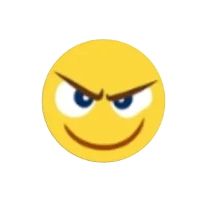 😏 Эмодзи, Смайлик, Лицо, Мультфильм, Злой telegram sticker