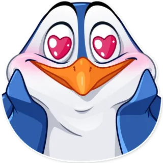 😍 pinguin, liebe, herzaugen, süß, emoji telegram sticker