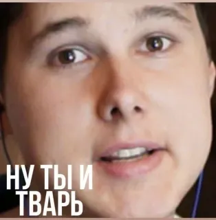 😐 НУ ТЫ И ТВАРЬ russe, insulte, gros mot, offensant whatsapp sticker