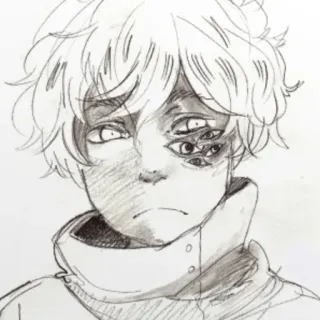 🧼 anime, manga, sketch, character, eyes telegram sticker