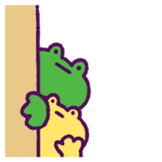 😯 rã, espiando, escondido, desenho animado, animal, fofo telegram sticker