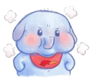 🍯 Elefant, Cartoon, Niedlich, Tier, Baby, Aquarell telegram sticker