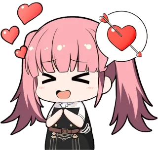 💘 Мультфильм, Аниме, Сердце, Любовь, Чиби, Милый whatsapp sticker
