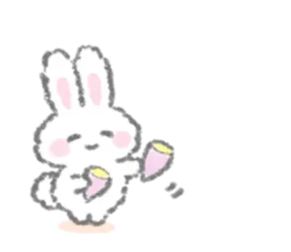 💊 lapin, patate douce, mignon, kawaii telegram sticker
