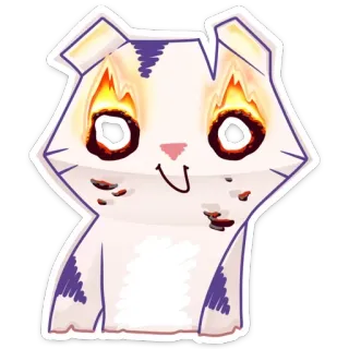 🙂 tier, cartoon, aufkleber, weiss, lila telegram sticker