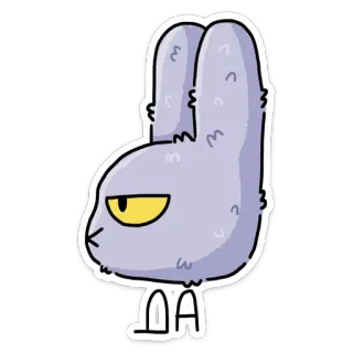 😒 DA 卡通, 动物, 兔子, 角色, 插图, 贴纸 telegram sticker