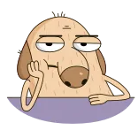 😑 dog, cartoon, animal, bored, resting, lazy, cute telegram sticker