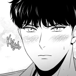😳 Krakk มังฮวา, เขิน, ขาวดำ, อนิเมะ, มังงะ telegram sticker