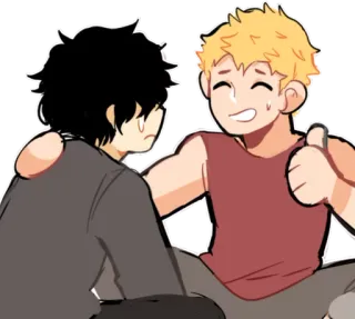 👍 Dibujos animados, Amistad, Anime, Manga, Pulgar arriba telegram sticker