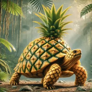 🤩 ananas, tartaruga, animale, frutta, tropicale, natura telegram sticker