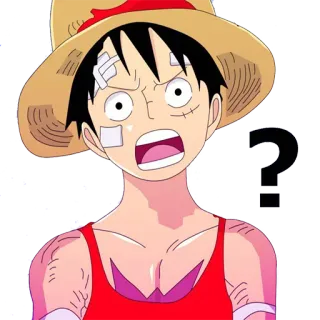 😕 Luffy One Piece Anime, One Piece, Luffy, Tanda tanya, Topi jerami, Kartun whatsapp sticker