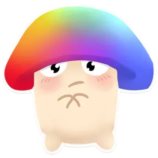 ☺️ nấm, cầu vồng, dễ thương, hoạt hình, nhãn dán, nghệ thuật telegram sticker