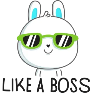 😎 FUCK YEAH! Hase, Brille, Cartoon telegram sticker