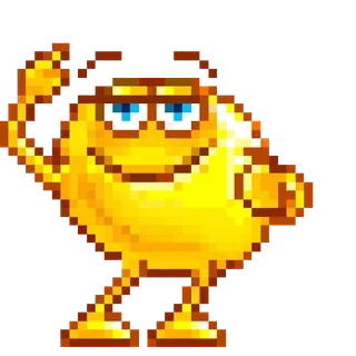 🕺 絵文字, ハッピー, レトロ, ピクセル, ダンス, スマイリー telegram sticker