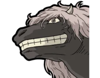 👹 caballo, animal, dibujo animado, criatura whatsapp sticker