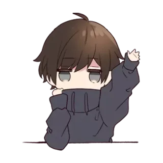 ✋ chibi, anime, boy, cute, cartoon telegram sticker