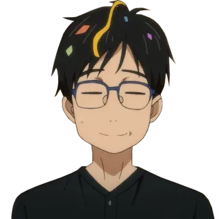 🎉 Аниме, Праздник, Вечеринка, Очки, Счастливый, Мультфильм whatsapp sticker